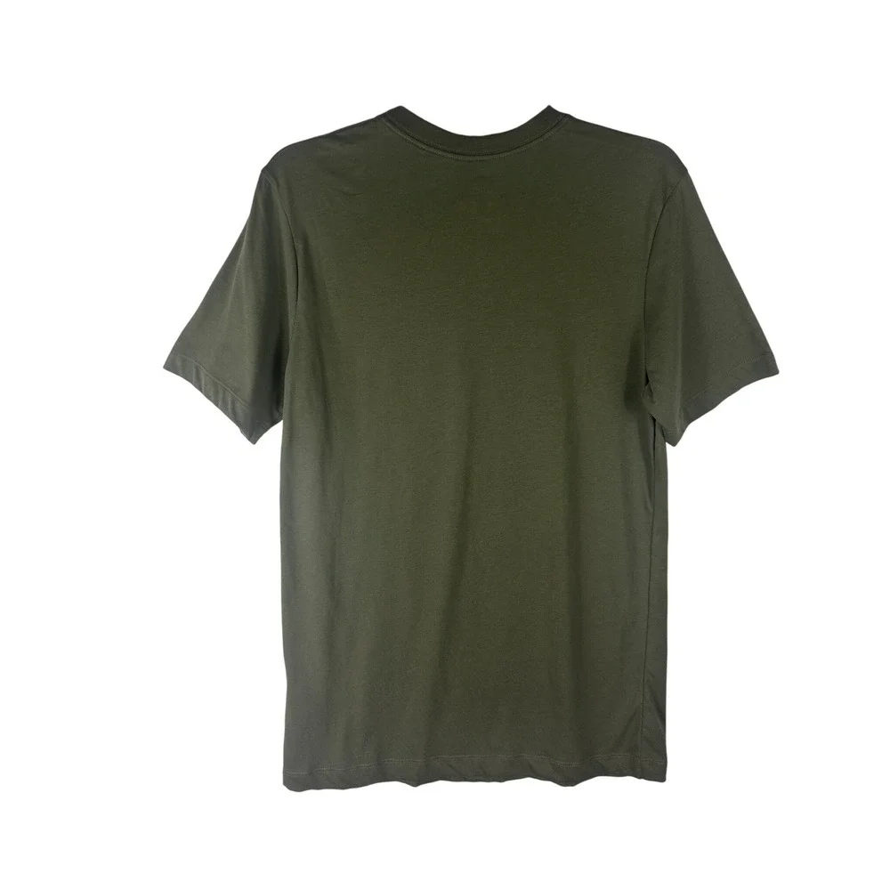 Nike‎ Mens Graphic T-Shirt Olive Green Distressed Swoosh Logo Size Small NWT